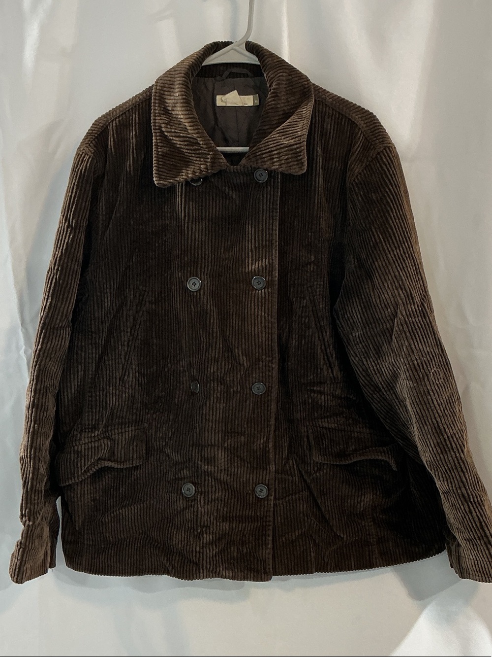 J. Crew Dark Brown Corduroy Double-Breasted Pea Coat